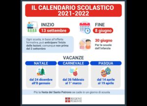Il calendario scolastico 2021-2022
