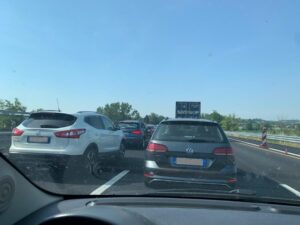 A26: lunghe code verso Alessandria all’altezza della galleria