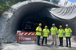 Sopralluogo al cantiere della galleria Olimpia sull’A26
